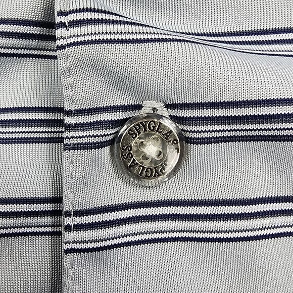 Spyglass Pebble Beach Shirt Mens Medium Gray Striped Golf Polo Performance - Picture 10 of 14